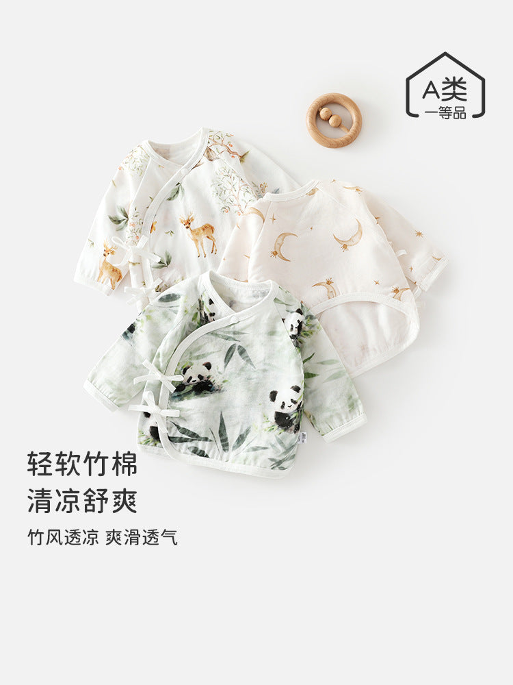 Newborn Breathable Gauze Half-Back Summer Shirt