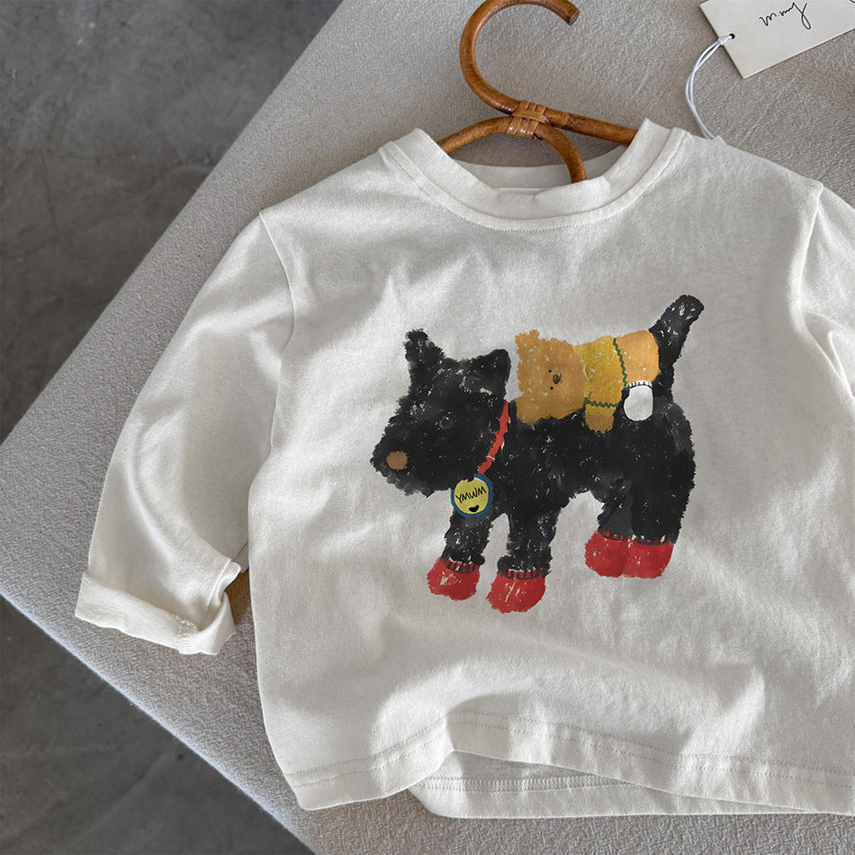 Kids' Cotton Cartoon Long Sleeve T-Shirt
