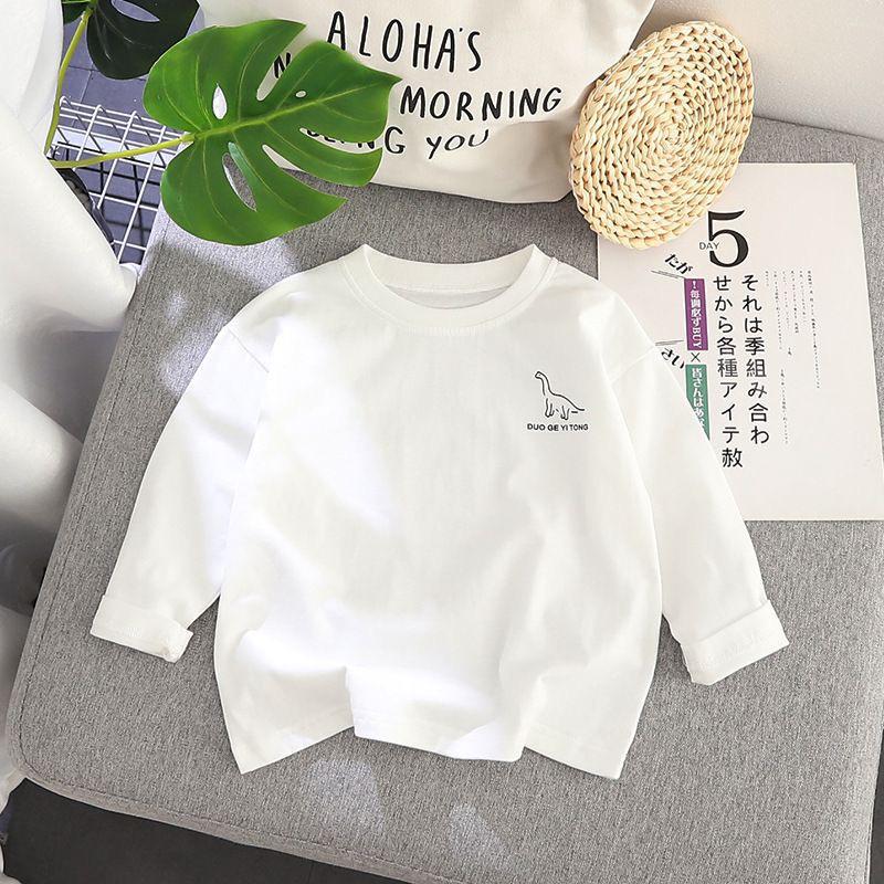 Kids' Cotton Dinosaur Long Sleeve Crew Neck T-Shirt