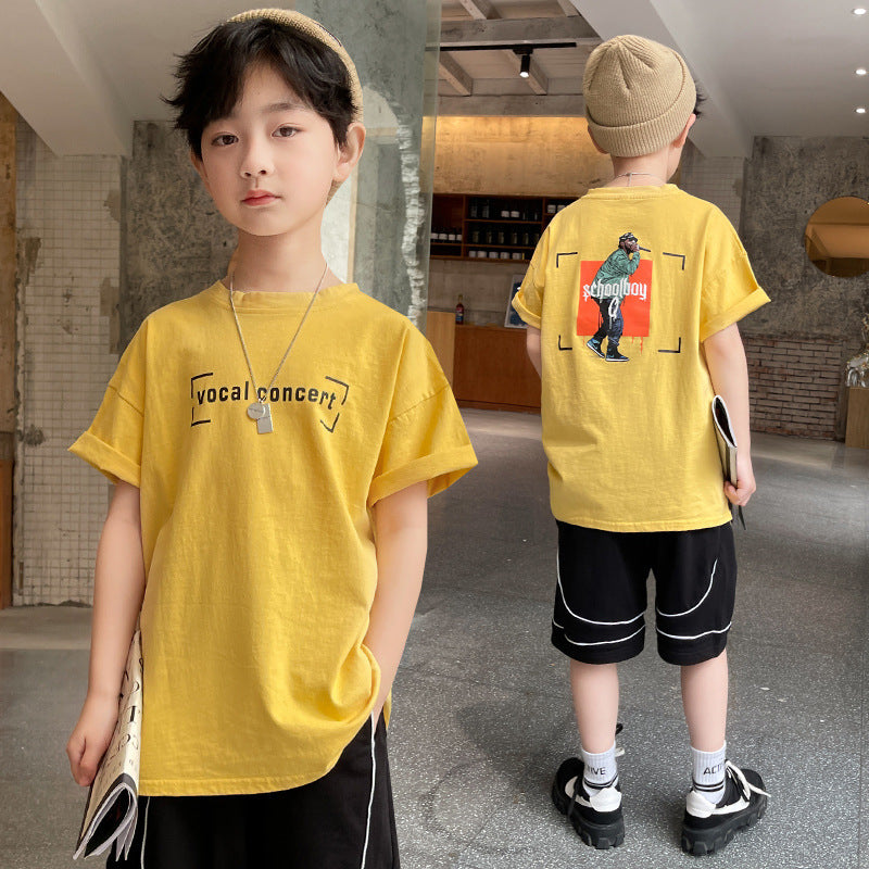 Boys' Cotton Street Style Short Sleeve T-Shirt