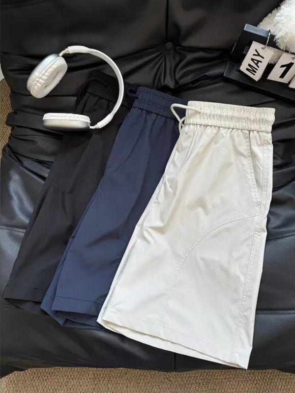 Unisex Navy Blue Quick-Dry Casual Sports Shorts Loose Fit