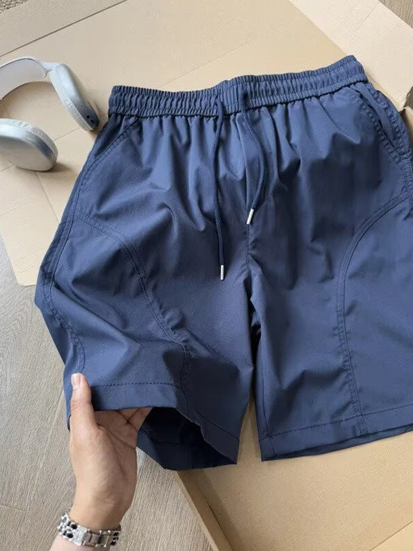 Unisex Navy Blue Quick-Dry Casual Sports Shorts Loose Fit
