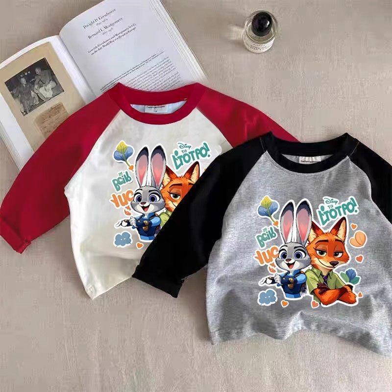 Kids' Cotton Raglan Color Block Long Sleeve T-Shirt