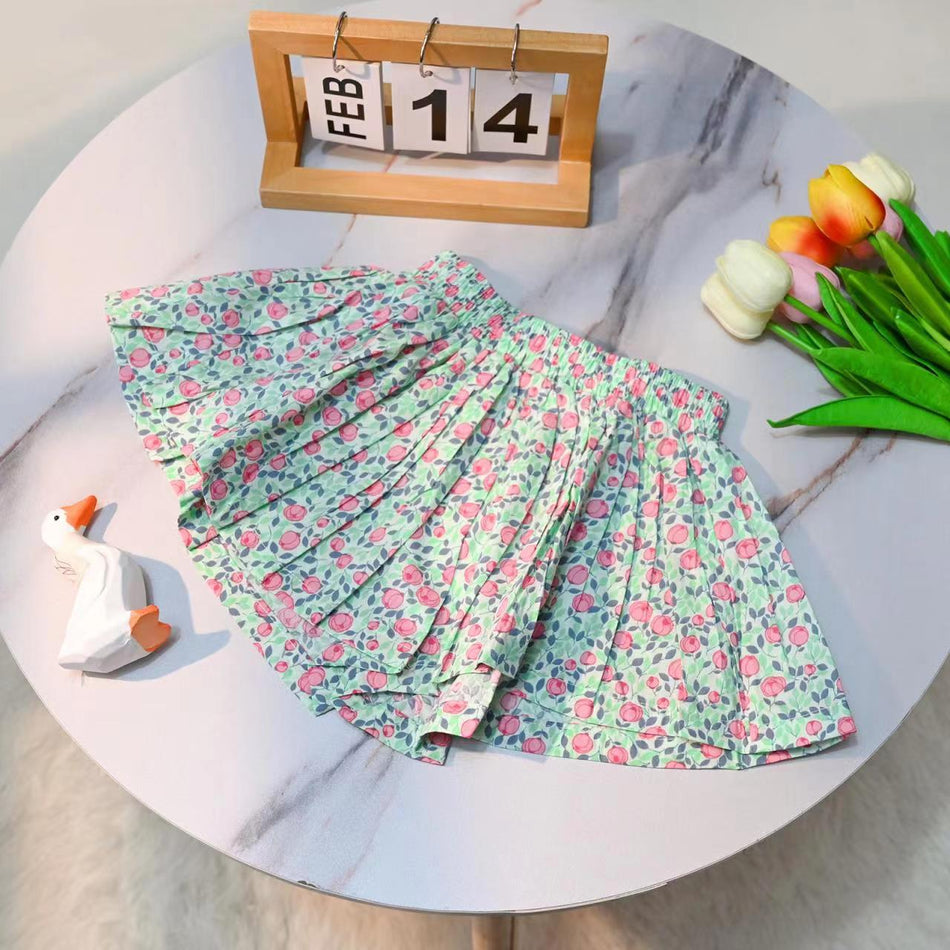Girls' Floral Skort Casual Summer Shorts