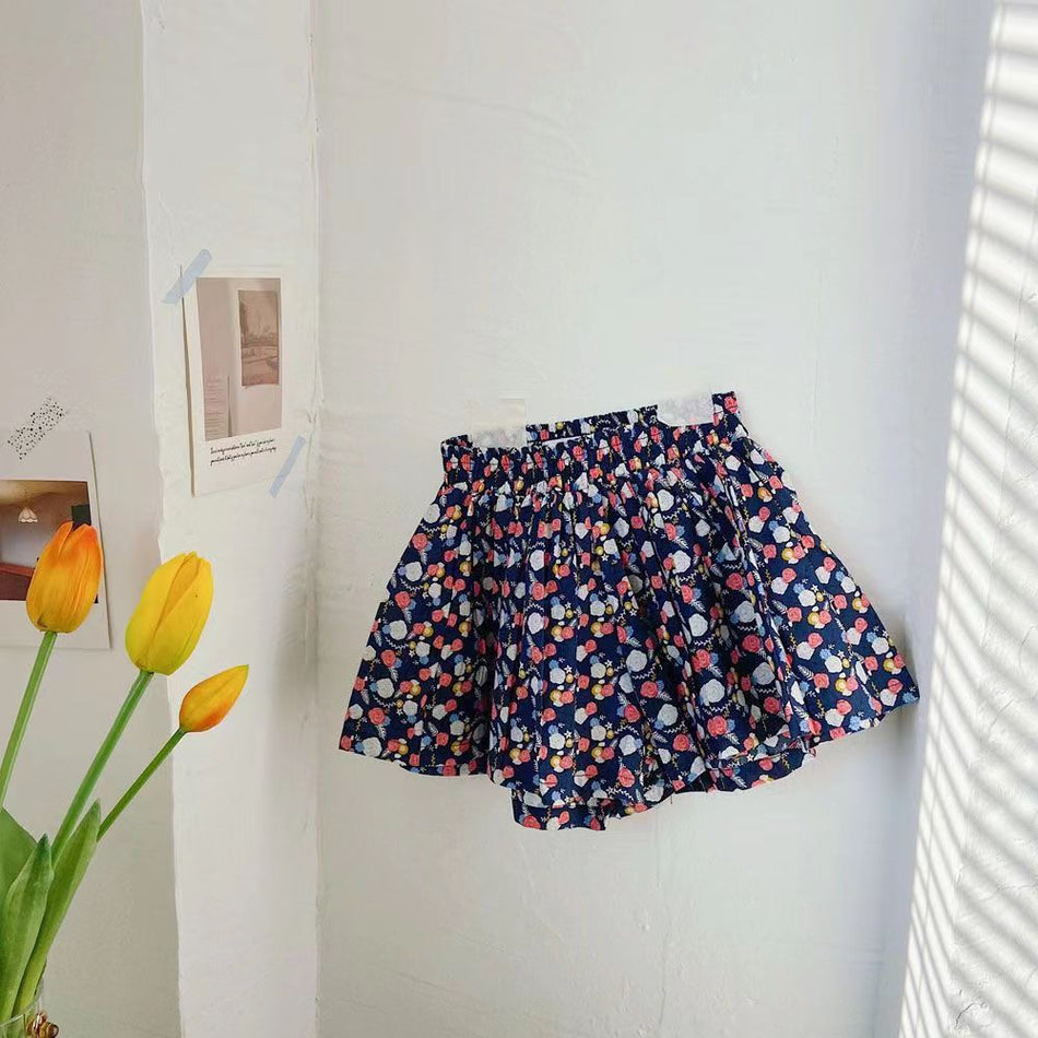 Girls' Floral Skort Casual Summer Shorts