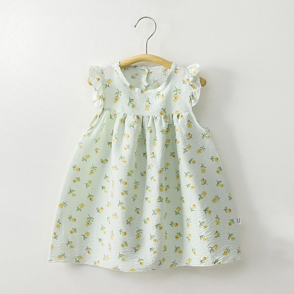 Girls' Cartoon Print A-Line Dress