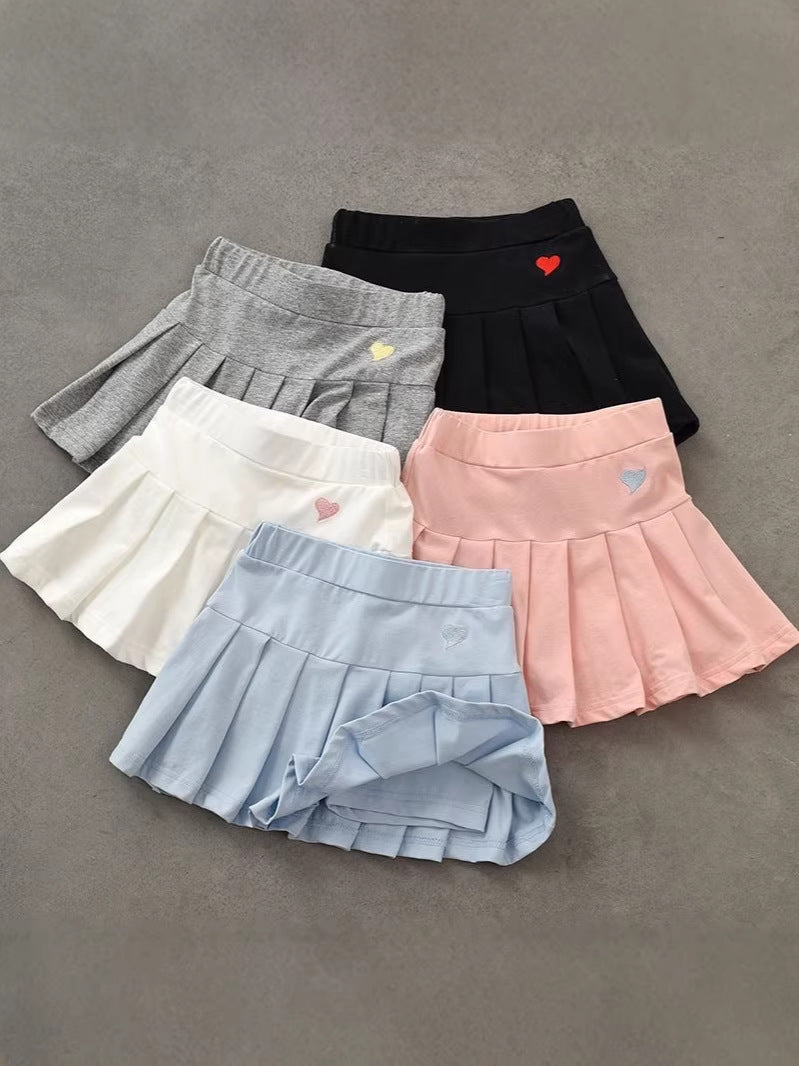 Girls' Pleated Skort with Built-In Safety Shorts