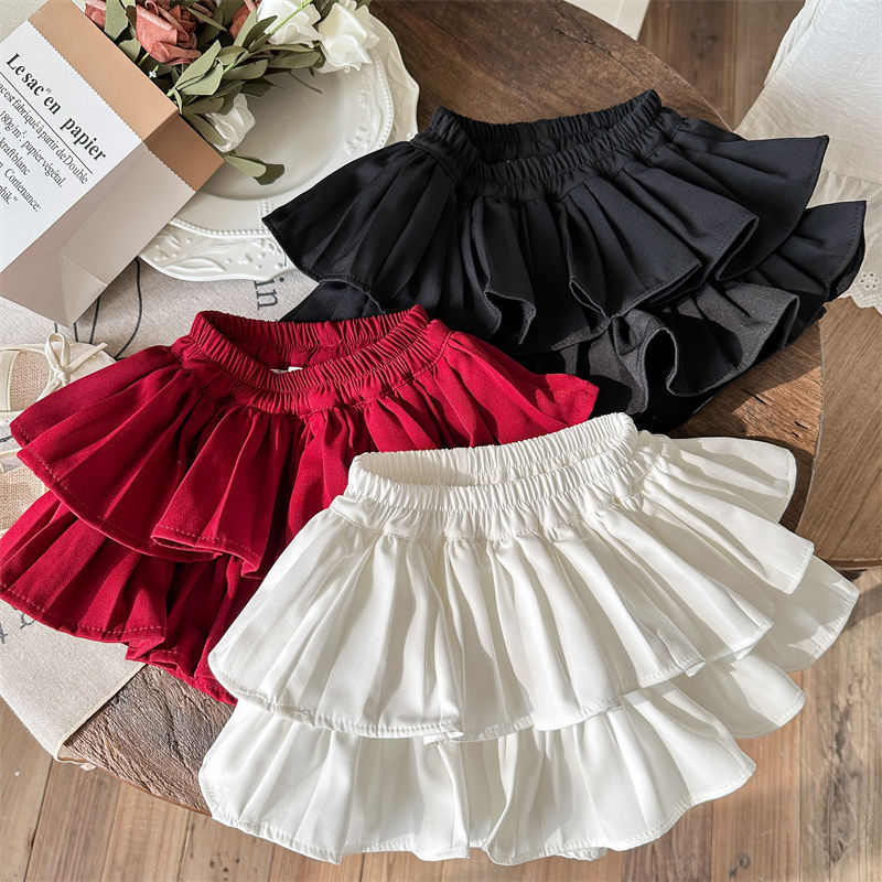 Girls' Ruffle Layered Skort with Built-In Shorts