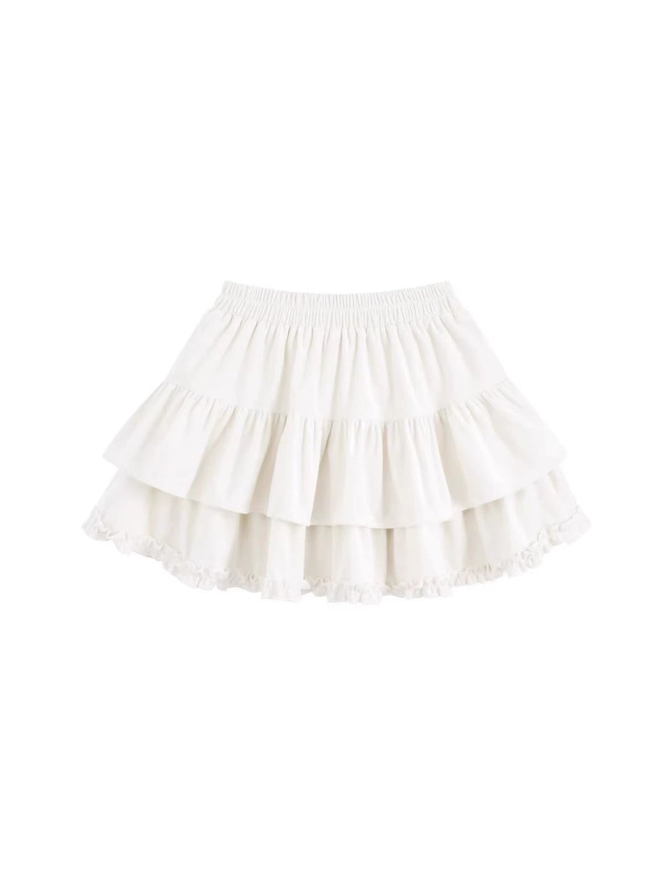 Girls' Puffy Cake A-Line Summer Skirt