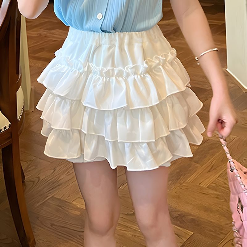 Girls' Layered Cake A-Line Summer Skirt