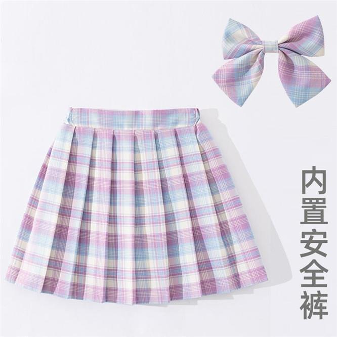 Girls' Plaid Pleated JK Uniform Skirt