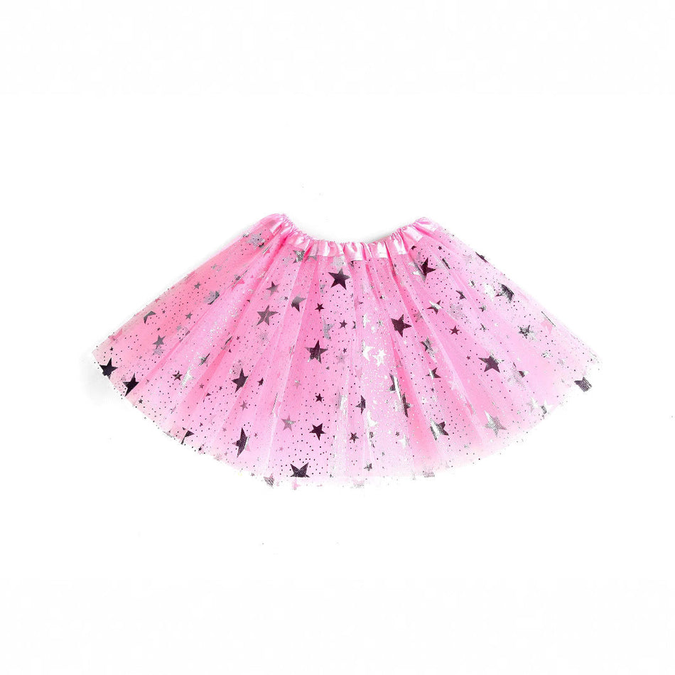 Girls' Star Mesh Tutu Layered Skirt