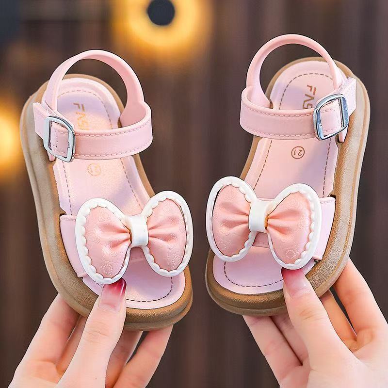 Girls' Bowknot Soft Sole Princess Beach Sandals