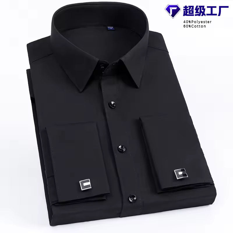 Men's High End Business Casual Cufflink Long Sleeve Shirt