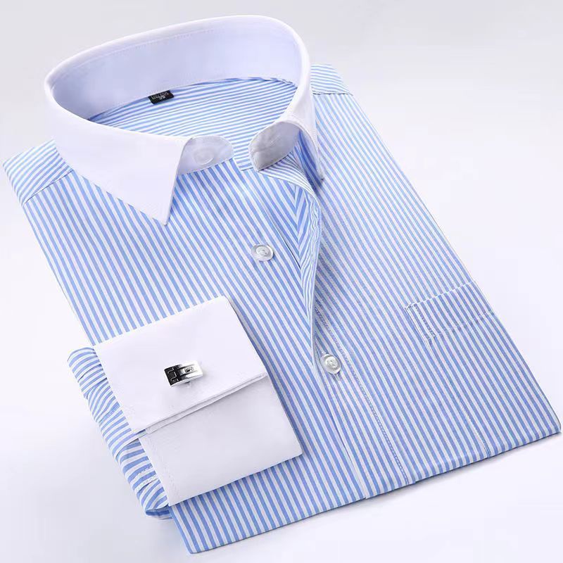 Men's High End Business Casual Cufflink Long Sleeve Shirt