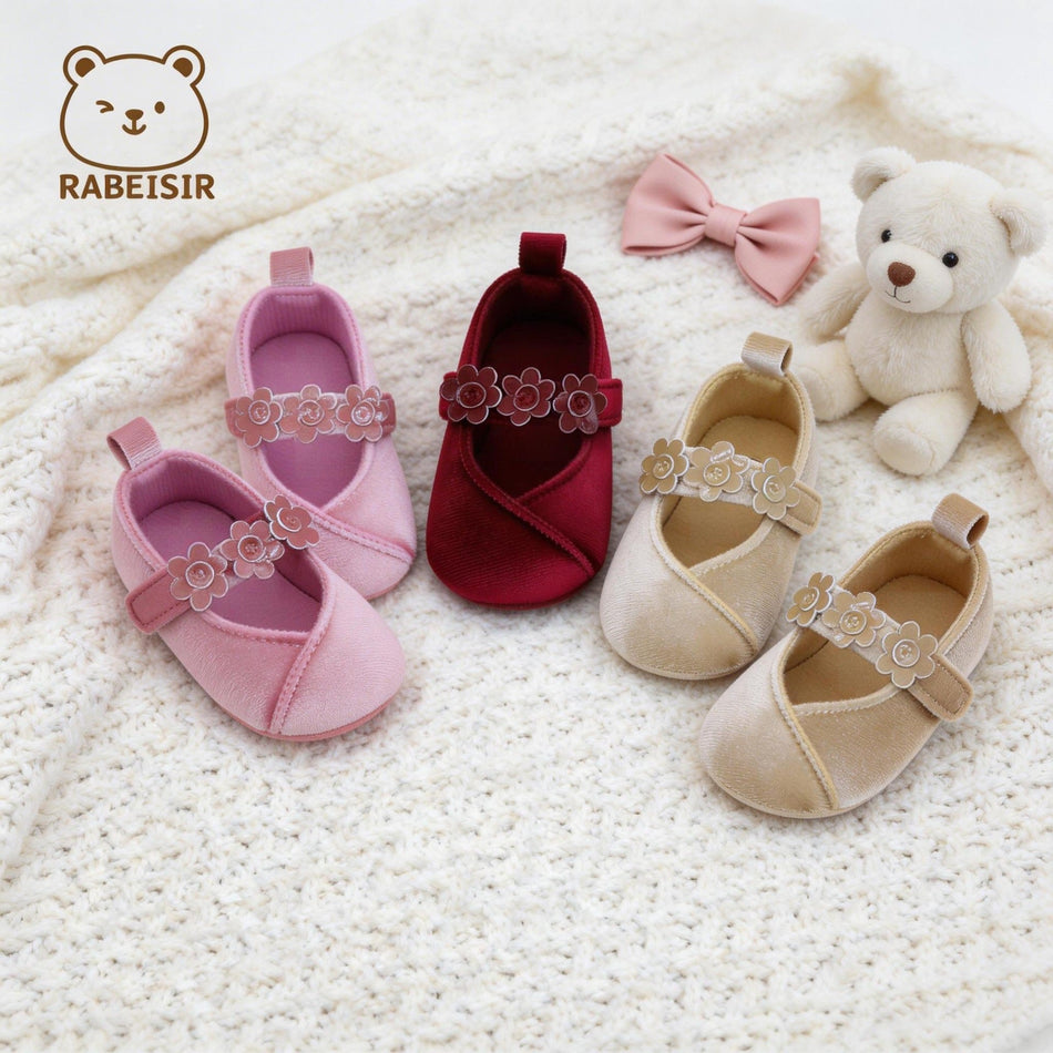 Baby Velvet Princess Soft Sole Pre-Walking Shoes