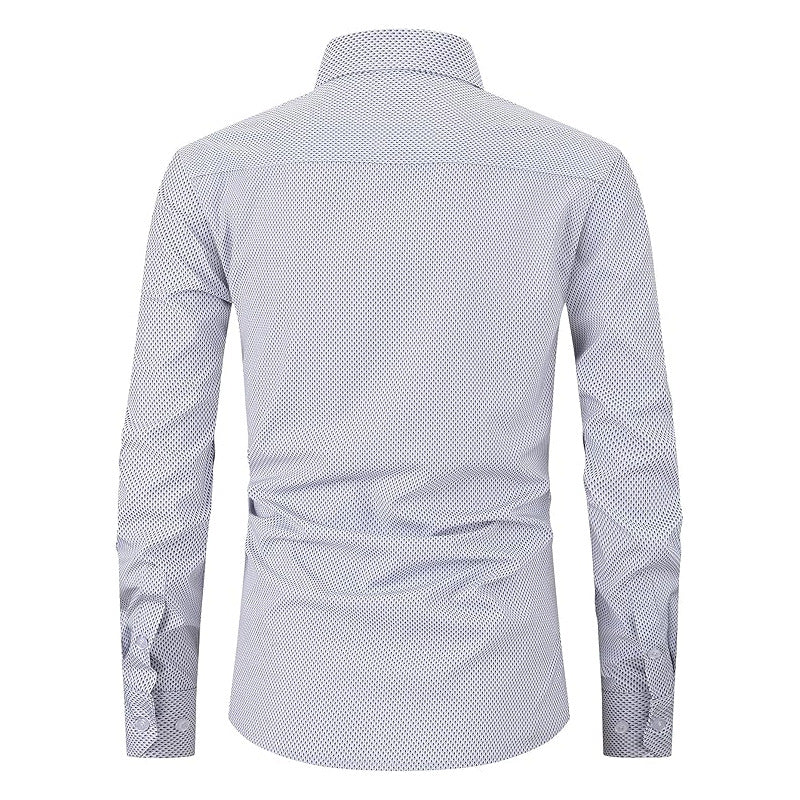 Men's Plaid Loose Fit Long Sleeve Business Casual Shirt