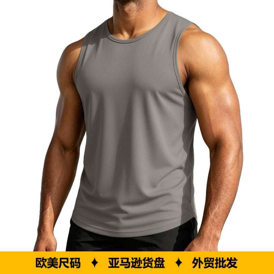 Men's Quick-Dry Sleeveless Fitness Tank Top Breathable Loose Fit