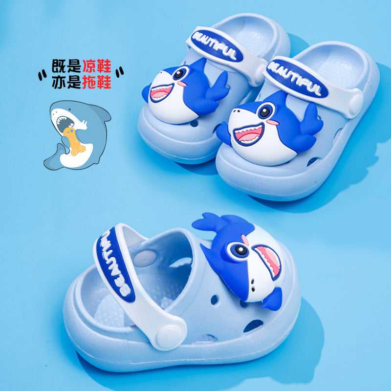 Kids' Shark Cartoon Closed-Toe Clog Sandals