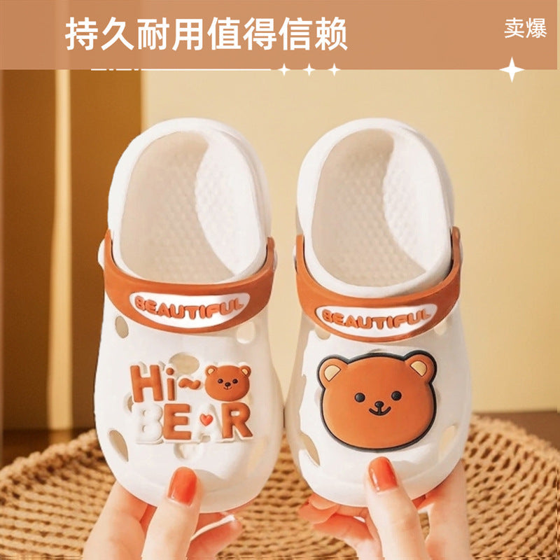 Kids Cartoon Breathable Clog Slippers with Slip-Resistant Sole