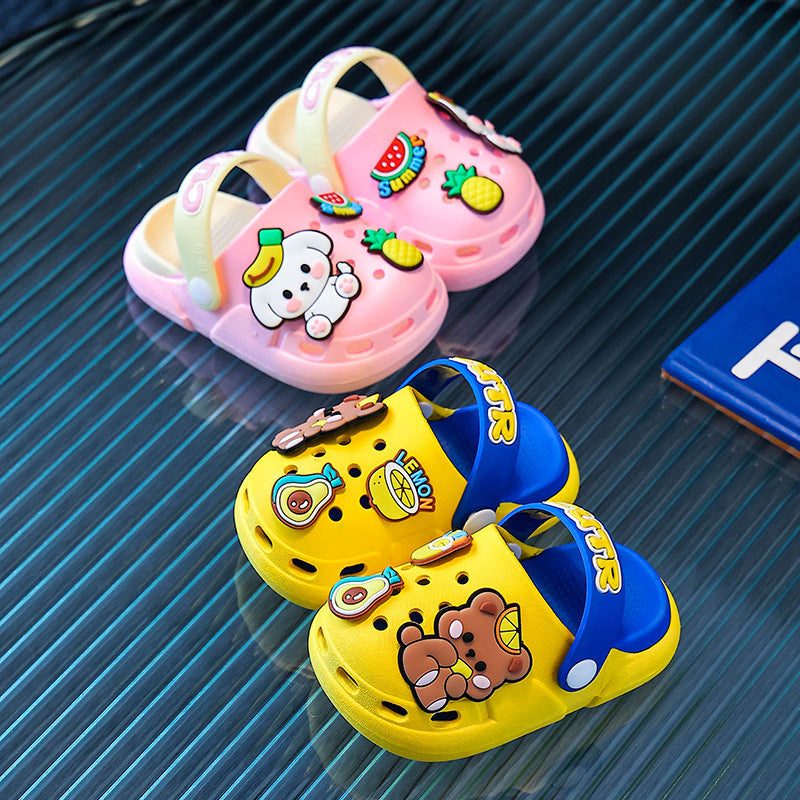 Kids Cartoon Summer Clogs with Non-Slip Beach Sandal Design