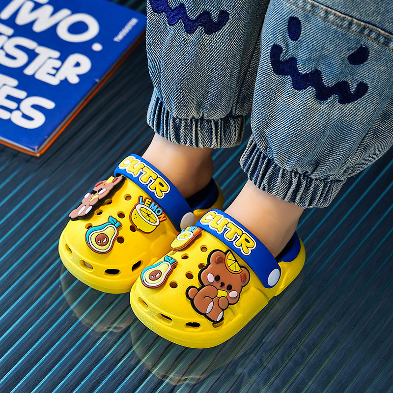 Kids Cartoon Summer Clogs with Non-Slip Beach Sandal Design