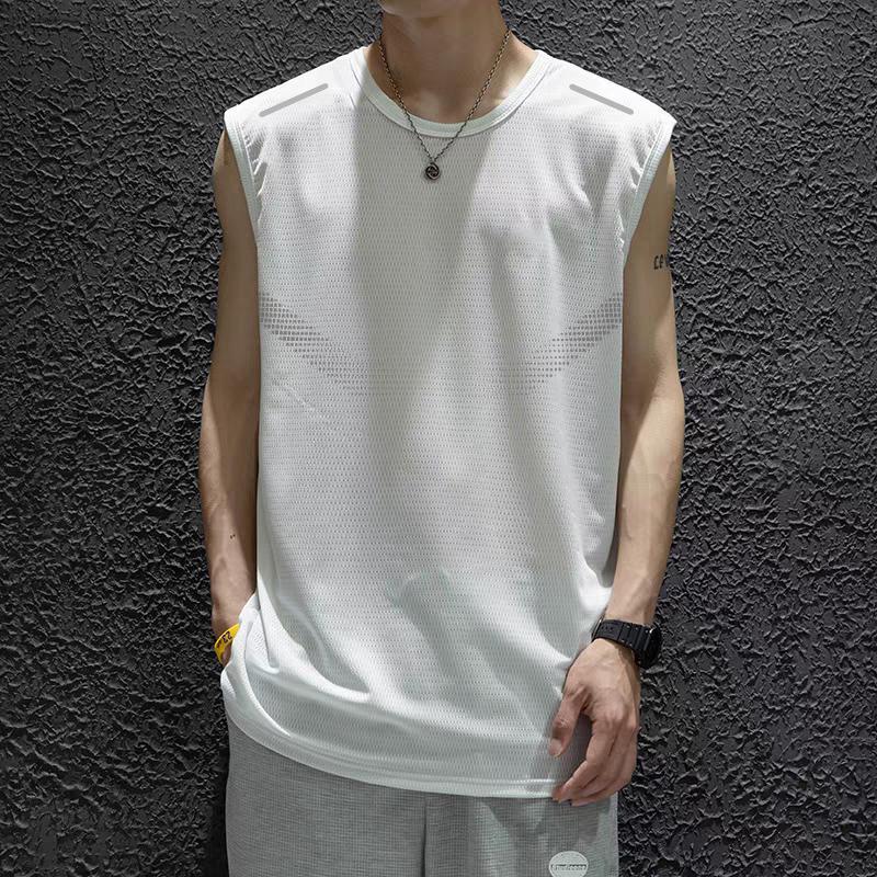 Men's Ice Silk Quick-Dry Sleeveless Vest Plus Size Loose Fit