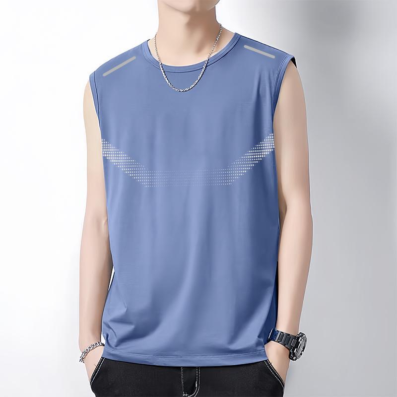 Men's Ice Silk Quick-Dry Sleeveless Sports Vest Loose Fit