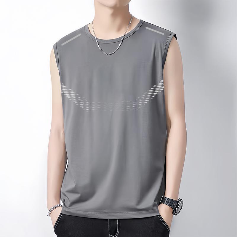 Men's Ice Silk Quick-Dry Sleeveless Sports Vest Loose Fit
