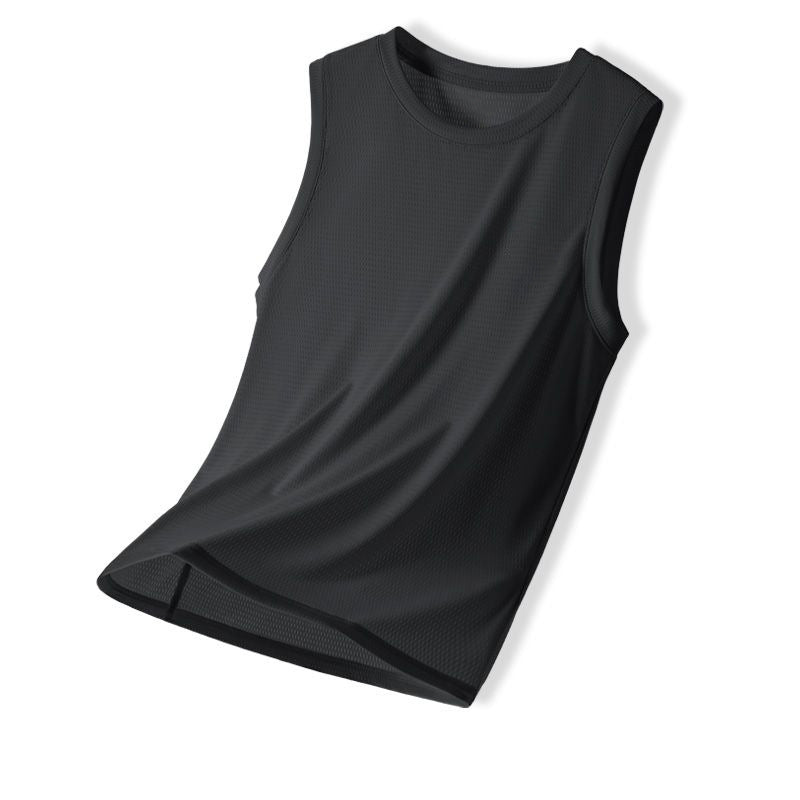 Men's Ice Silk Mesh Sleeveless Sports Vest Quick-Dry Loose Fit