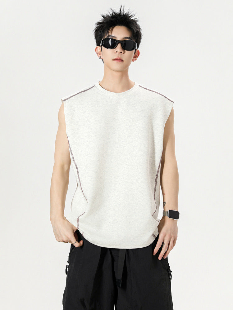 Men's Loose Fit Round Neck Sleeveless Sports Vest Casual Fit
