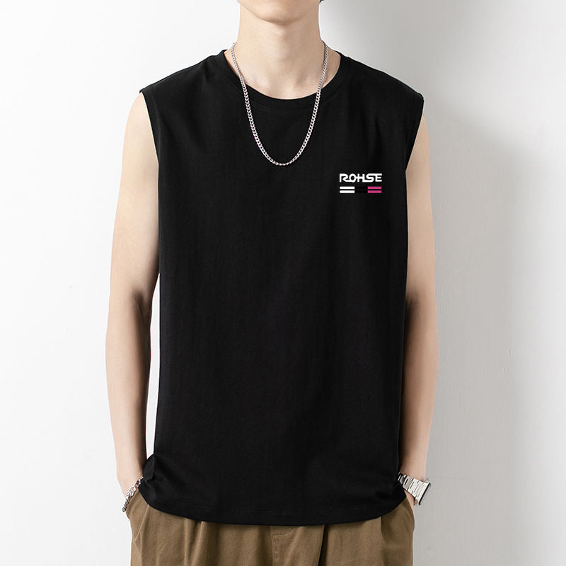 Men's Quick Dry Loose Fit Sleeveless Sports Vest Round Neck