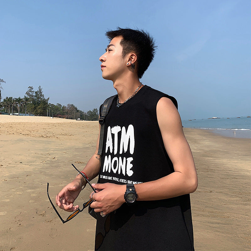 Men's Sleeveless Sports Vest Loose Fit Trendy Fitness Vest