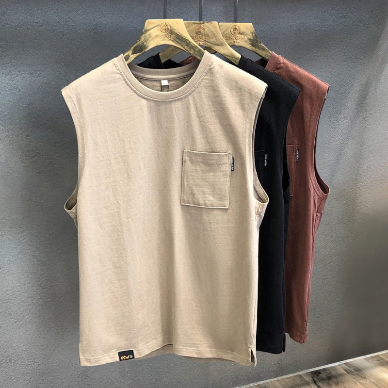 Men's American Retro Heavyweight Sleeveless Vest Loose Fit
