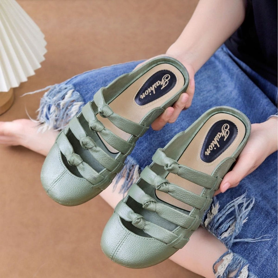 Women's Faux Leather Breathable Roman Flat Sandals