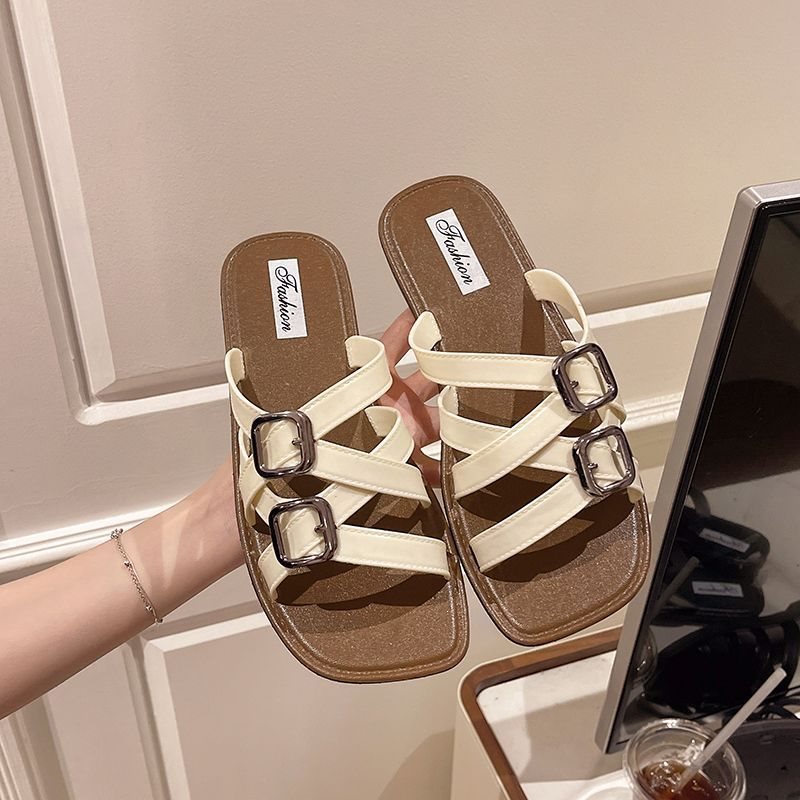 Women's Roman Slip-On Beach Sandals for Summer Outdoor Wear