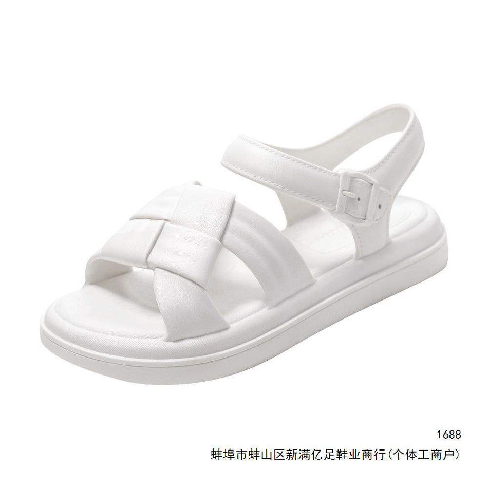 Women's One-Strap Flat Beach Sandals for Summer Wear