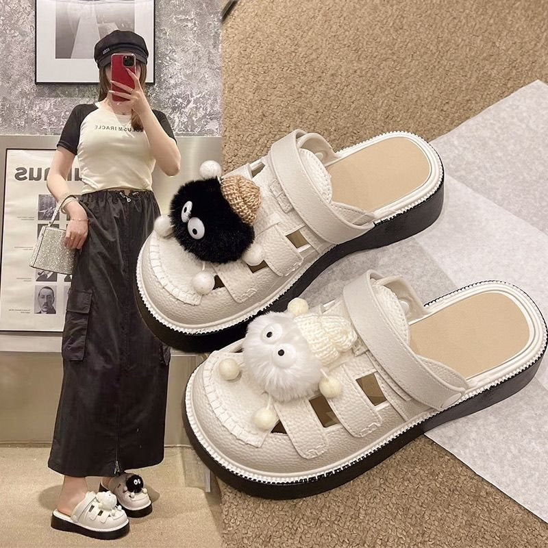 Women's Retro Hollow Platform Roman Slip-On Sandals