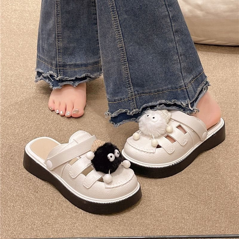 Women's Retro Hollow Platform Roman Slip-On Sandals