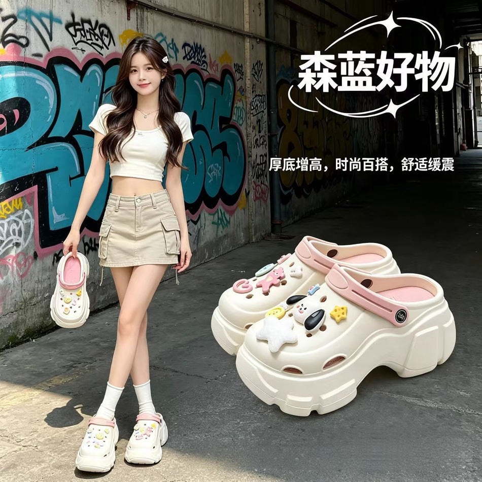 Women's Closed-Toe Platform Clogs for Summer Outdoor Wear