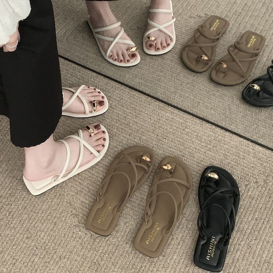 Women's French Style Roman Slip-On Flat Sandals