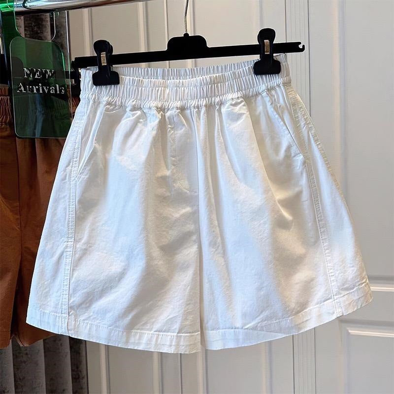 Women's Cotton Wide-Leg Elastic Waist Casual Shorts