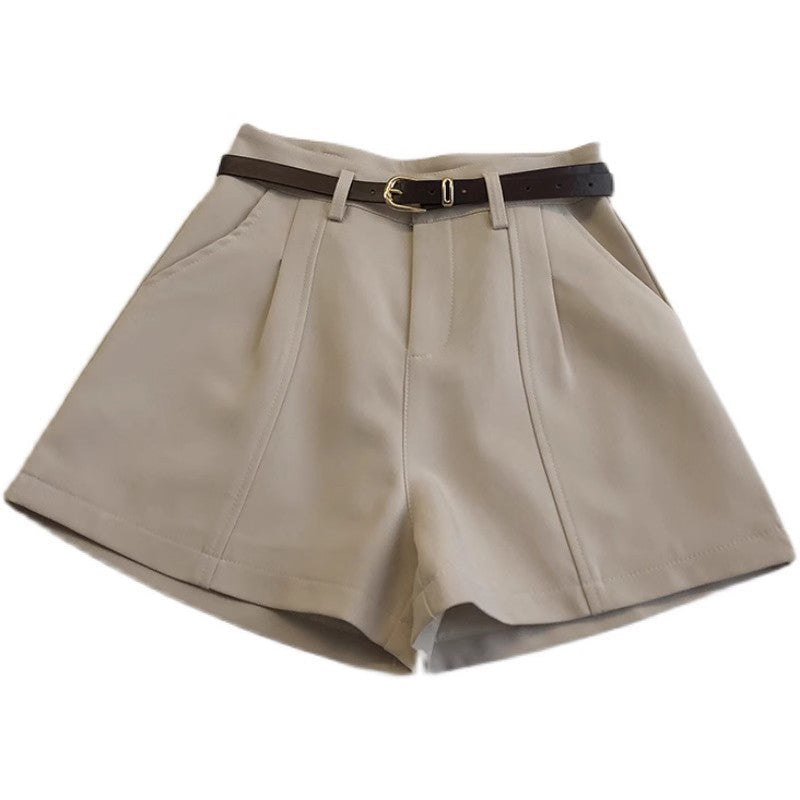 Women's High-Waist A-Line Wide-Leg Casual Shorts
