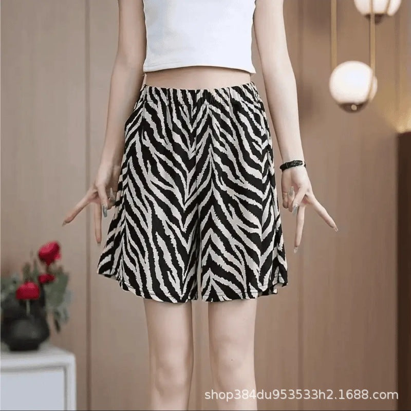 Women's High-Waist Wide-Leg Knee-Length Shorts
