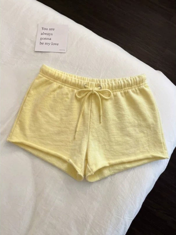 Women's Waffle Elastic Waist Casual Summer Shorts