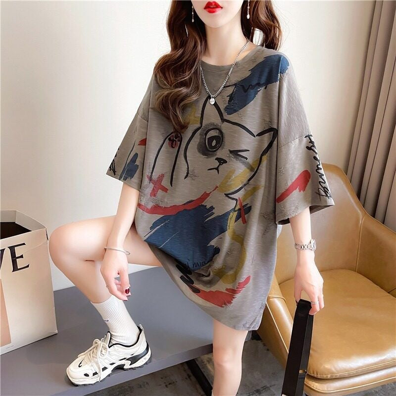 Women's Loose Fit Mid-Length Short Sleeve T-Shirt