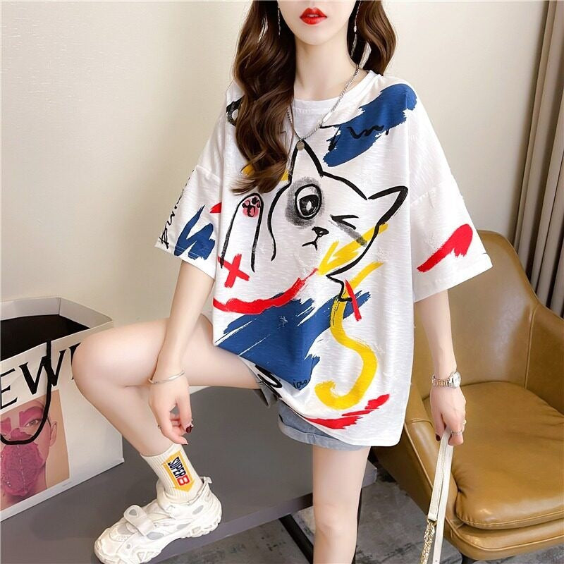 Women's Loose Fit Mid-Length Short Sleeve T-Shirt