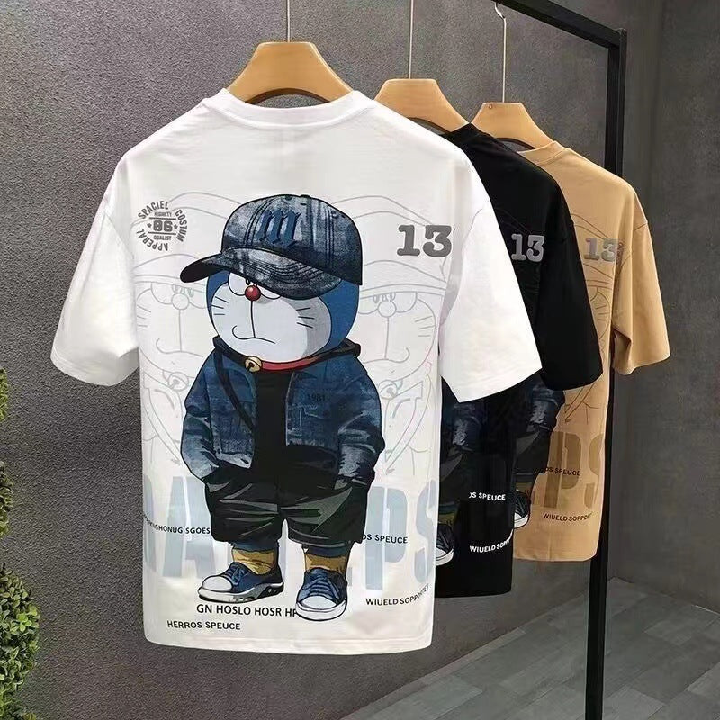 Premium Printed Men's Short Sleeve Cartoon T-Shirt for Summer