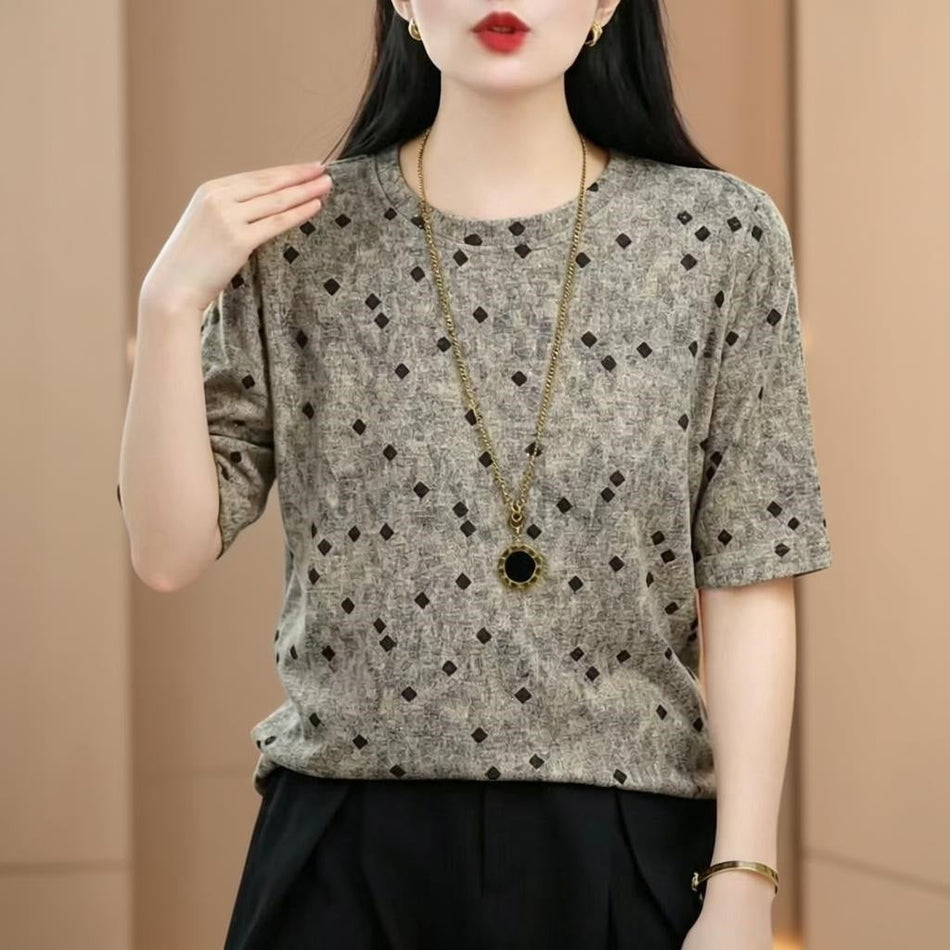 Women's Loose Fit Round Neck Short Sleeve T-Shirt