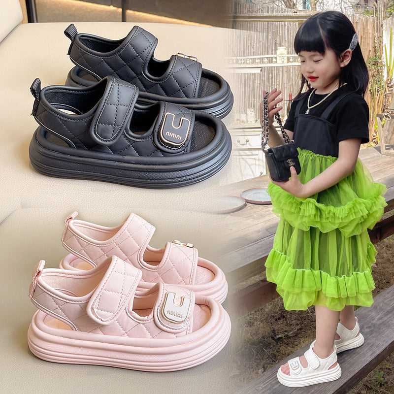 Girls' Sports Beach Sandals with Soft Sole Open-Toe Design